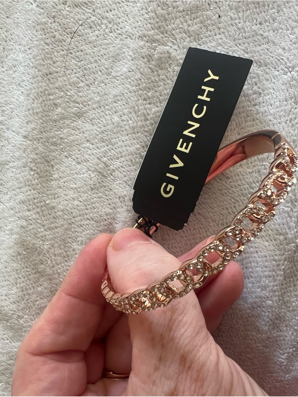 Givenchy Rose Gold Crystal Link Bracelet